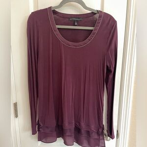 WHBM Scoop Neck Long Sleeved Tunic Top size Small slightly ribbed